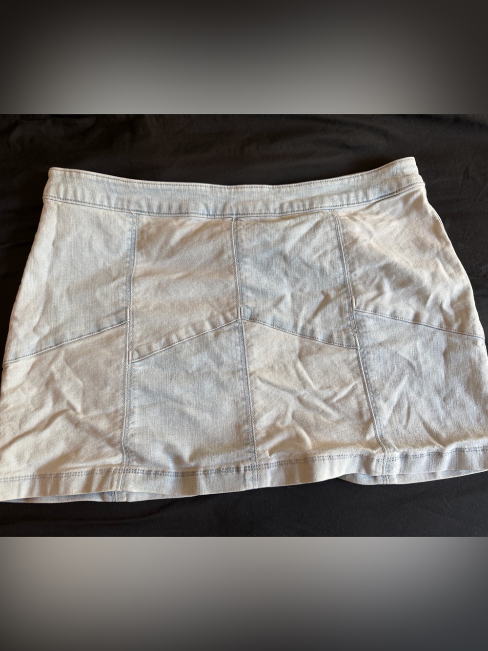 Light washed Panelled Mini Skirt